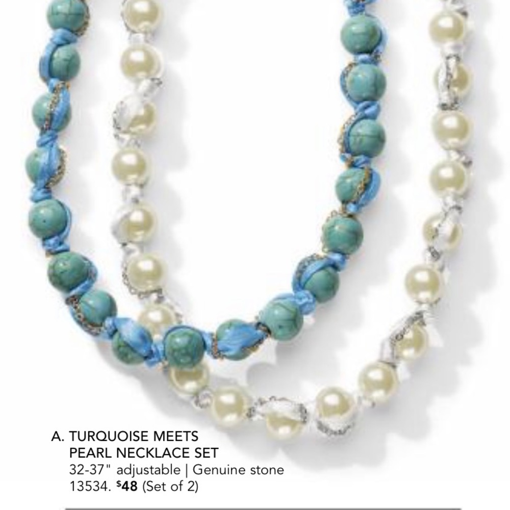 Turquoise Meets Pearl Necklace Set